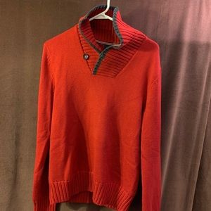 Banana Republic Red 1/4 Button-up Sweater. Size S.